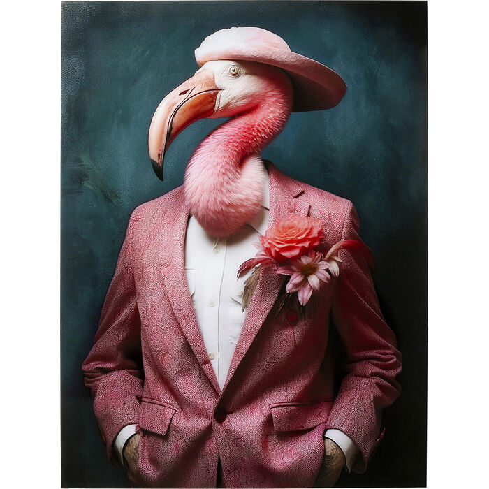 Tableau en verre Mister Flamingo 120x160cm