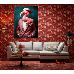 56278 - Glass Picture Mister Flamingo 120x160cm