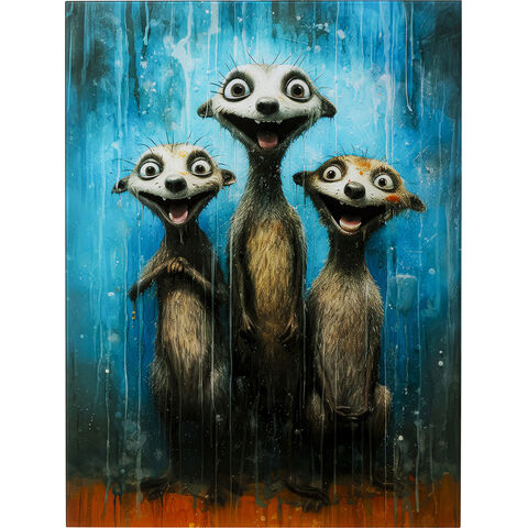 Cuadro cristal Singing Meerkats 60x80cm