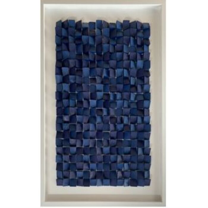 Tableau encadré Origami bleu 74x104cm