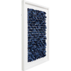 Gerahmtes Bild Origami Blau 74x104cm