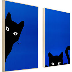 Quadro incorniciato Ciao Gatto (2/Set)