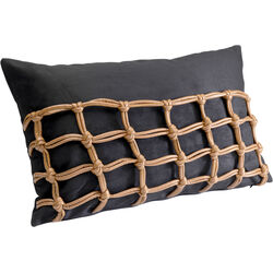 Coussin Grete Plaid noir 50x30cm