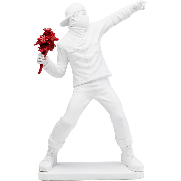 Figura Deco Street Art Bouquet Blanco 67cm