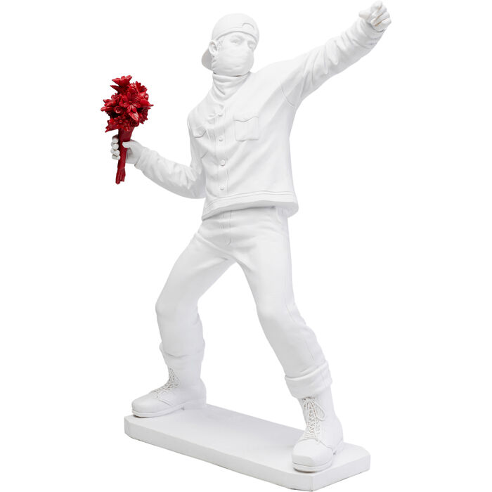 Figura decorativa Street Art Bouquet Bianco 67cm