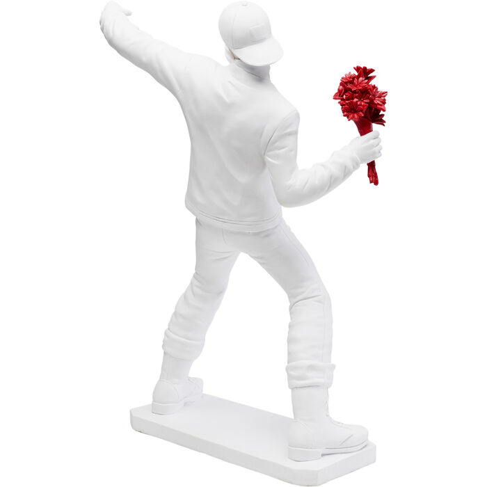 Figura decorativa Street Art Bouquet Bianco 67cm