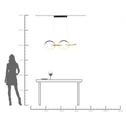 Suspension Galaxy LED noir 155cm