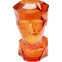 Jarrón Prisma Face Naranja 30cm