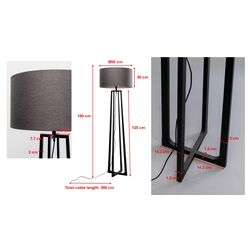 Stehleuchte Timon Schwarz 160cm