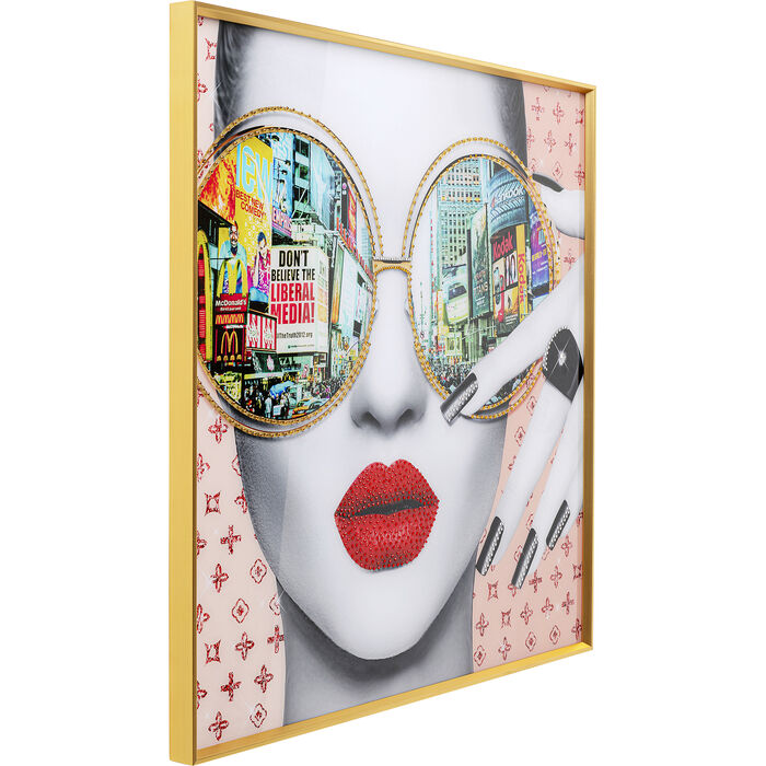 Framed Picture Times Square View 80x80cm