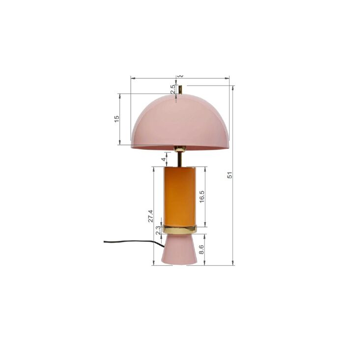Lámpara mesa Josy Rosa 51cm
