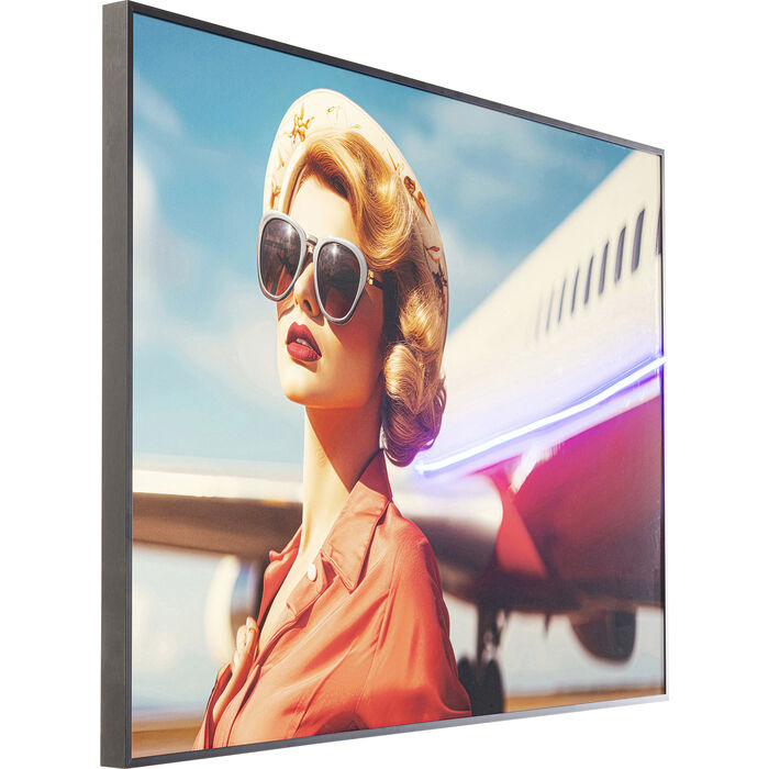 Quadro incorniciato LED Jetset Pose Lady 120x80cm