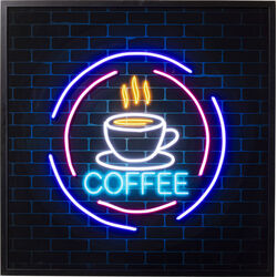 56455 - Tableau en verre Coffee LED 80x80cm
