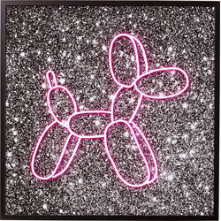 56456 - Glass Picture Balloon Dog LED 80x80cm