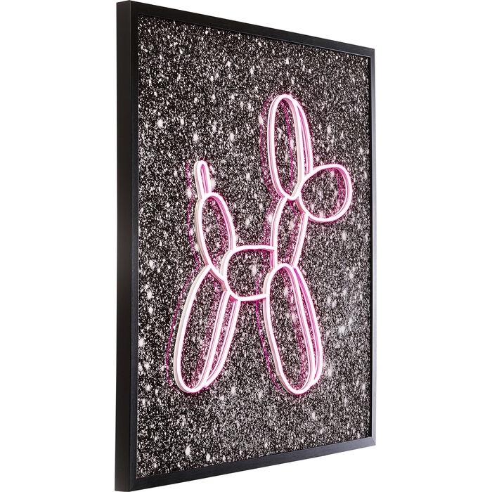 Quadro vetro Balloon Dog LED 80x60cm