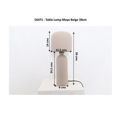Tischleuchte Maya Beige 39cm