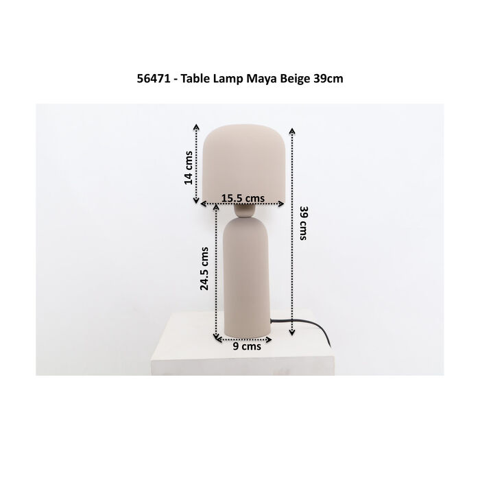 Tischleuchte Maya Beige 39cm