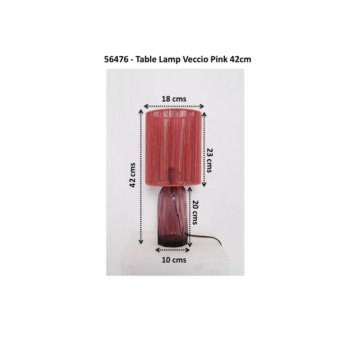Tischleuchte Vecchio Pink 42cm