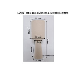 Tischleuchte Marleen Beige Boucle 60cm