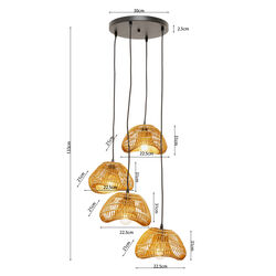 Hängeleuchte Aloha Drop Quattro 133cm