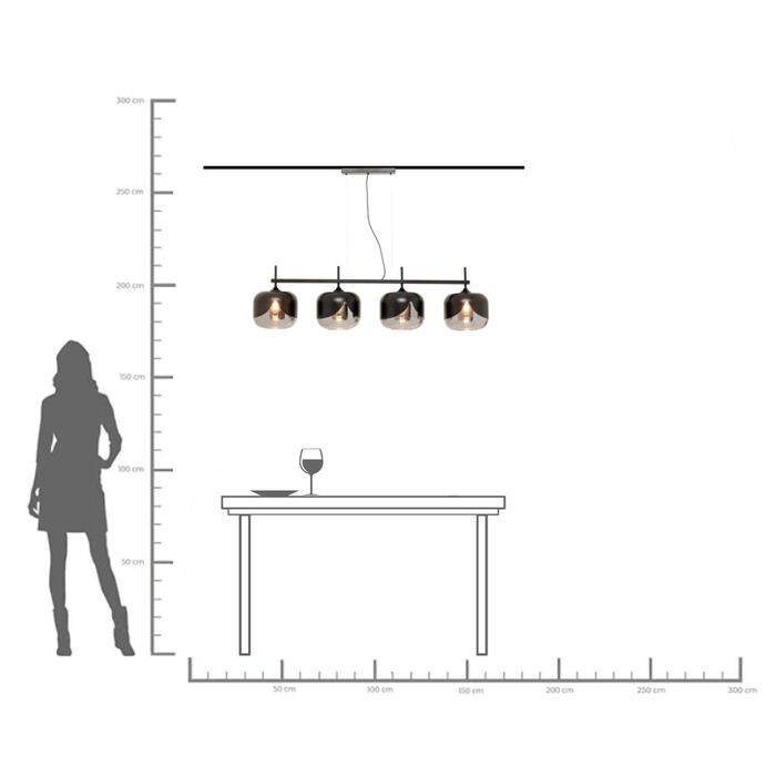 Hängeleuchte Smoke Goblet Quattro Ø25cm