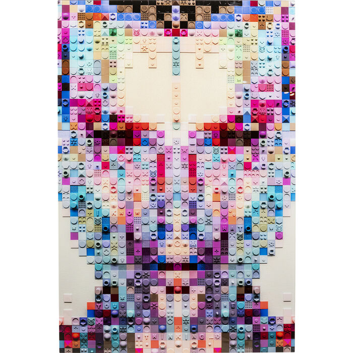 Glasbild Pixel Face 120x80cm