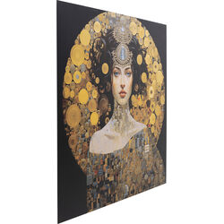 Glass Picture Art Nouveau Lady 3D 120x120cm