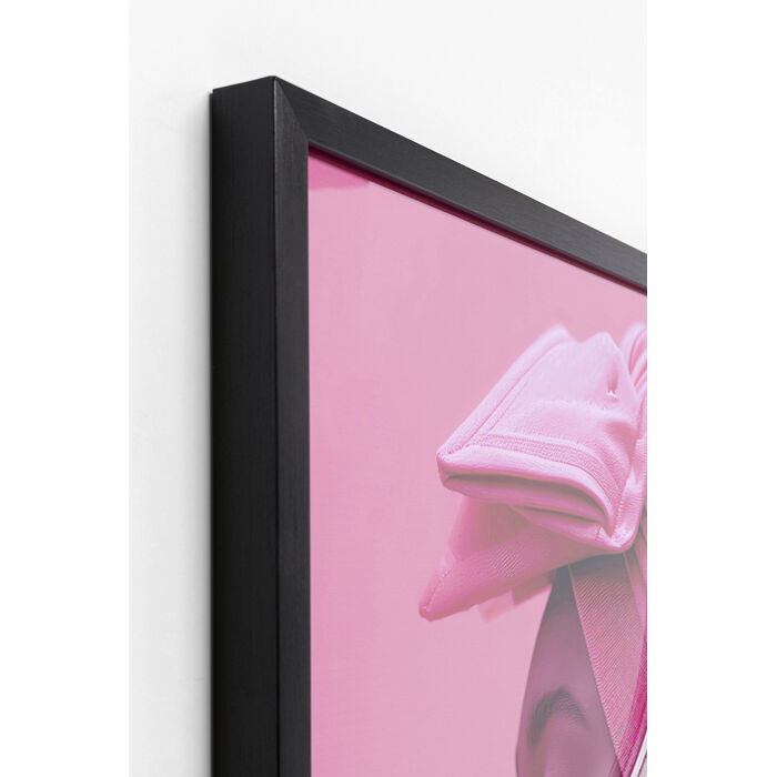 Framed Picture LED Pink Woman 80x80cm