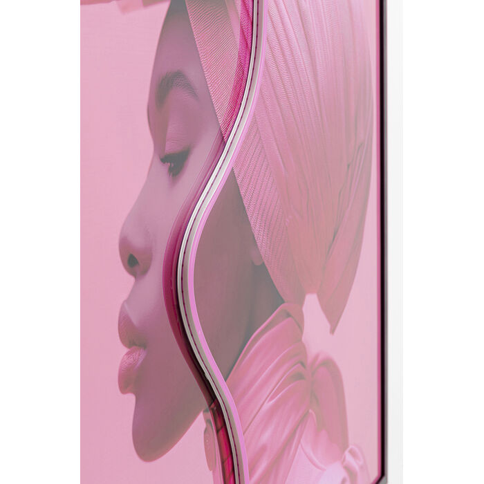 Quadro incorniciato LED Pink Woman 80x80cm