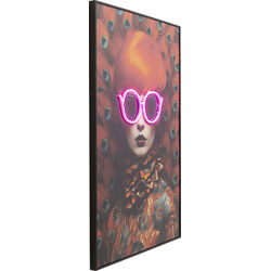 Quadro incorniciato LED Fancy Red Lady 120x80 cm