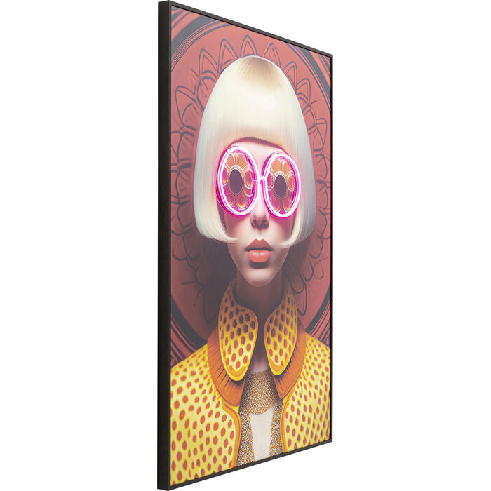 Framed Picture LED Fancy Blonde Lady 120x80cm