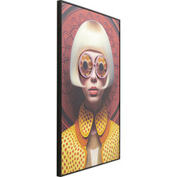 Quadro incorniciato LED Fancy Blonde Lady 120x80cm