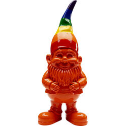 Deco Figurine Gnome Standing Rainbow Orange 46cm