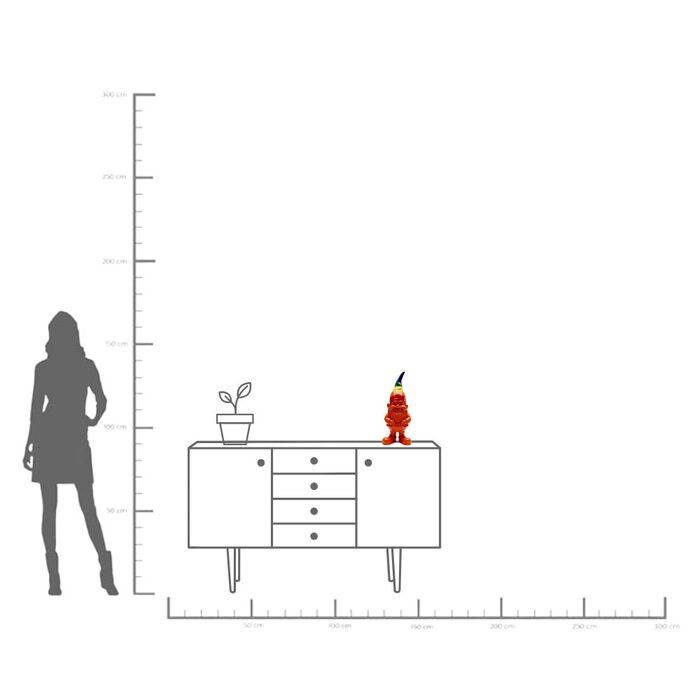 Deko Figur Zwerg Rainbow Orange 46cm