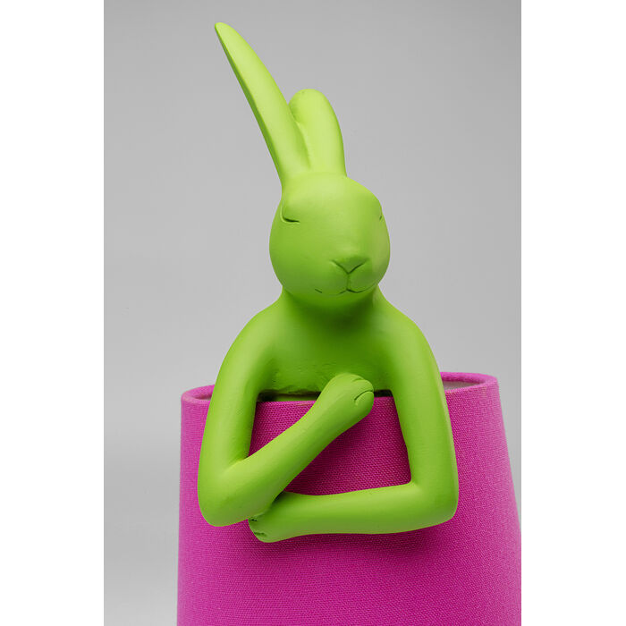 Lámpara de mesa Animal Rabbit verde/rosa 50cm