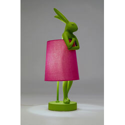 Lámpara de mesa Animal Rabbit verde/rosa 50cm