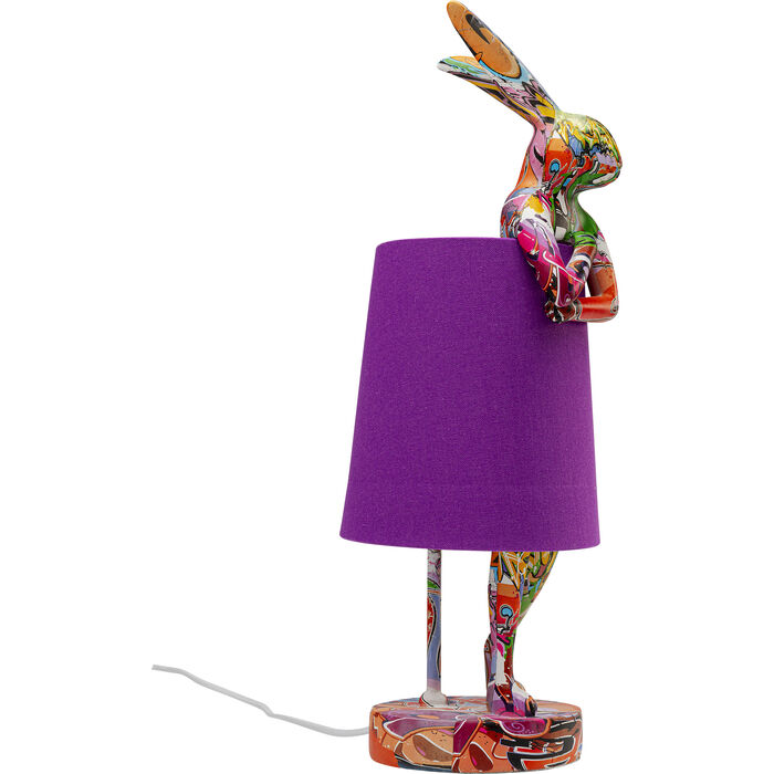 Lampada da tavolo Animal Rabbit Graffiti/Lila 50cm