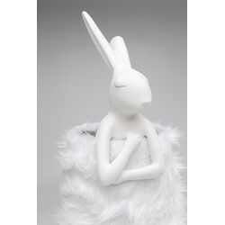 Lámpara de mesa Animal Rabbit pelo blanco/plateado