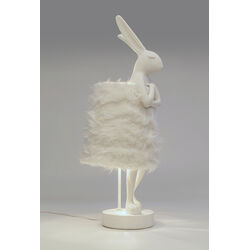 Lámpara de mesa Animal Rabbit pelo blanco/plateado