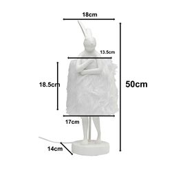 Tischleuchte Animal Rabbit Fur Weiß/Silber 50cm