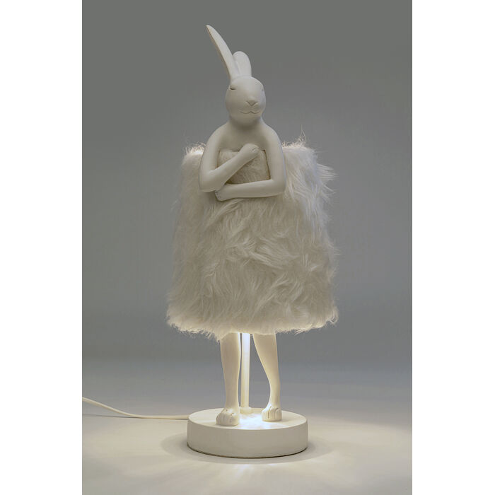 Tischleuchte Animal Rabbit Fur Weiß/Silber 50cm