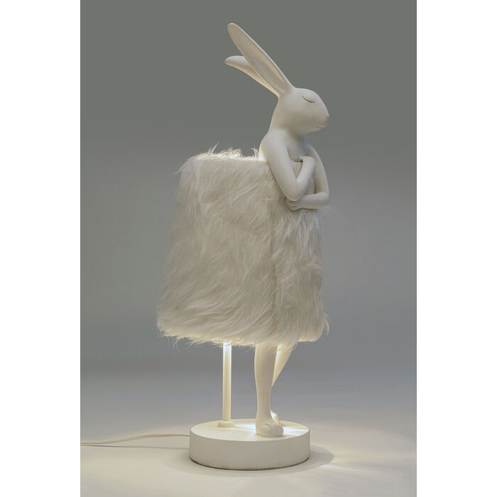 Tischleuchte Animal Rabbit Fur Weiß/Silber 50cm