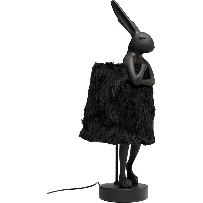 Lámpara de mesa Animal Rabbit pelo negro/dorado 36