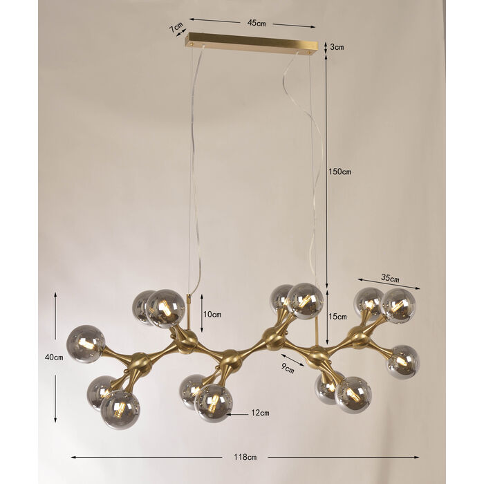 Hängeleuchte Atomic Balls Brass 190cm