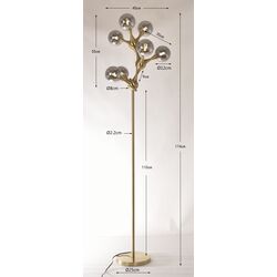 Stehleuchte Atomic Balls Brass 174cm