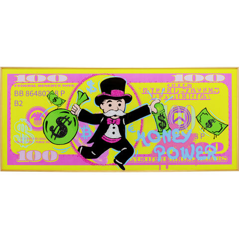 Cuadro enmarcado Graffiti Money 70x160cm