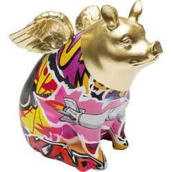 56716 - Deko Figur Graffiti Flying Pig 16cm