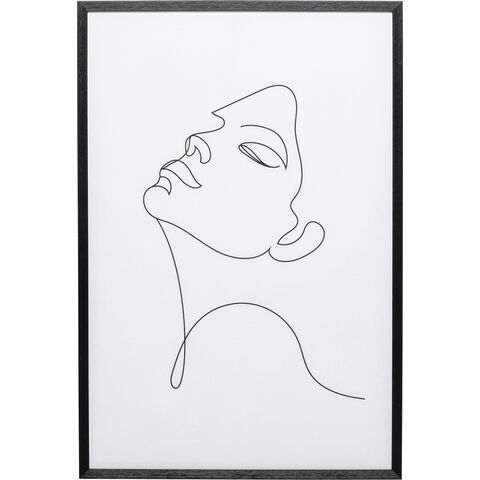 Framed Picture Drawing Lady 63x93cm