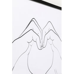 Gerahmtes Bild Heart Hands 103x73cm