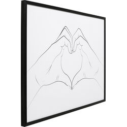 Gerahmtes Bild Heart Hands 103x73cm